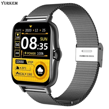 YurKem 1,69 Дюймовые Смарт-Часы Для Мужчин И Женщин IP68 с Полным Сенсорным Пульсометром, Спортивный Фитнес-Трекер, Умные Часы Для Android iOS, наручные часы