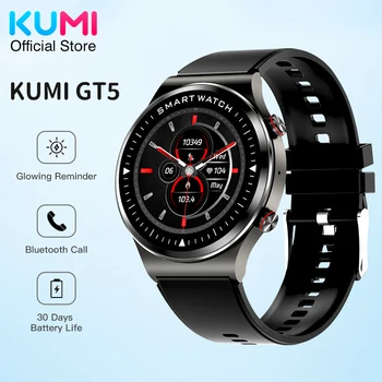 Смарт-часы KUMI GT5 Bluetooth Вызов Частота сердечных сокращений Кровяное давление Мониторинг содержания кислорода в крови 30 Дней Срок службы батареи IP68 Водонепроницаемый