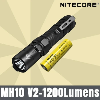 Оригинальный перезаряжаемый фонарик NITECORE MH10 V2, жесткий свет 1200 люмен, светодиод CREE XP-L2 V6, батарея 4000 мАч
