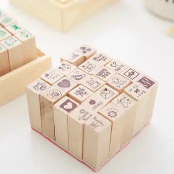 Низкая цена распродажа 25 штук в DIY diary Корейский резиновый штамп Японский милый журнал набор резиновых штампов мультфильм милый штамп 