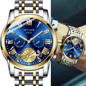 Лучшие роскошные мужские часы Water Ghost с турбийоном, маленьким циферблатом, многофункциональным автоматическим календарем, водонепроницаемыми светящимися часами-указателями