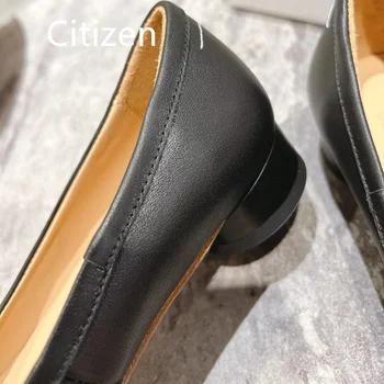 Женская обувь на плоской подошве из натуральной кожи в простом стиле, женская кожаная обувь, удобная комбинация, роскошный дизайн, высокое качество Изображение 2