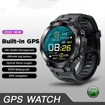 2023 Новые Военные GPS Смарт-часы AMOLED 360*360 HD Экран с Частотой сердечных сокращений Водонепроницаемые Смарт-часы Применимы Для Xiaomi Huawei Изображение 2