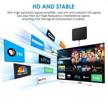 Новая Универсальная Цифровая антенна 4K HDTV С внутренним Усилением 980 Миль с разрешением HD 1080P/ ATSC Freeview TV Для трансляции каналов Изображение 2