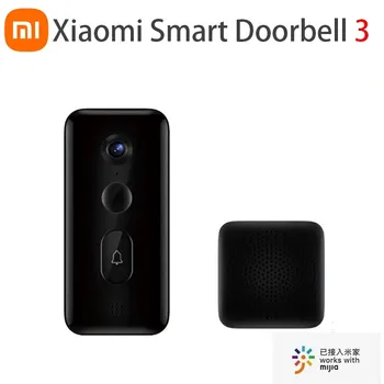 Xiaomi Mijia Умный Дверной звонок 3 Камеры Видео с полем зрения 180 ° Разрешение 2K HD Удаленный просмотр в режиме реального времени AI Распознавание гуманоидов