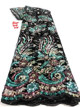 Африканская Сетчатая Кружевная Ткань 2021 Высококачественное Кружево С Блестками, Французская Кружевная Ткань, Нигерийское Сетчатое Кружевное Свадебное платье D4140