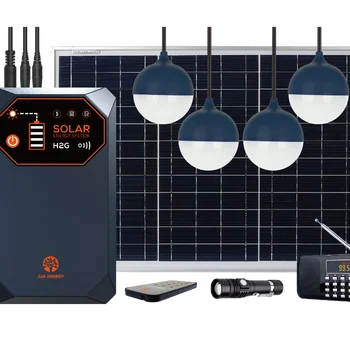 Оплачивайте по мере продвижения Солнечная Домашняя система PAYG Автономный комплект освещения солнечной энергией с 4 светодиодными лампами USB для зарядки мобильных устройств