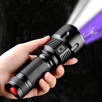Светодиодный ультрафиолетовый фонарик с ультрафиолетовым излучением 395нм, ультрафиолетовый фонарик с функцией масштабирования, Мини-фонарики Blacklight Violet для обнаружения флуоресценции Изображение 2