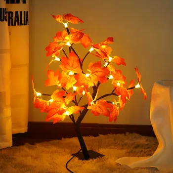 24LED Имитационная лампа в виде кленового дерева, USB настольная лампа, Рождественские сказочные ночные огни для комнаты, спальни, свадебной вечеринки, Рождественского украшения Изображение 2