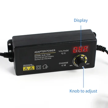 Регулируемый Адаптер 3 В–36 В 60 Вт Зарядное Устройство Источник Питания Светодиодный Дисплей Преобразователь 220 В В 3 В 12 В 24 В С Разъемом Jack Adapter Plug Connector Изображение 2