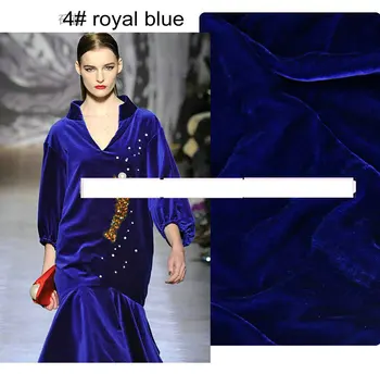 Королевское синее платье из шелкового велюра из шелковой бархатной ткани