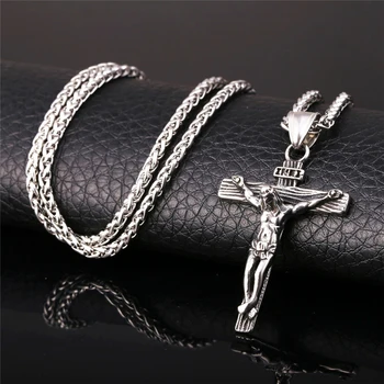Религиозное ожерелье с крестом Иисуса для мужчин, модный и милый кулон с крестом на цепочке, ожерелье, ювелирные изделия, подарки для женщин в стиле панк