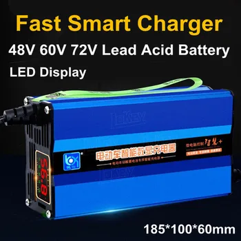48V 60V 72V свинцово-кислотный аккумулятор 5A 8A smart charger электрический мотоцикл, скутер, ebike, безжидкостный гель для обслуживания, batterys chargeur
