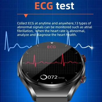 2023 Новые Смарт-Часы для измерения уровня сахара в крови, Мужские ЭКГ + PPG, Точная Температура тела, Монитор сердечного ритма, Умные Часы для Измерения Артериального Давления, Здоровые Часы Изображение 2