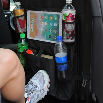 Органайзер на заднем сиденье автомобиля, держатель планшета с сенсорным экраном, Автоматические карманы для хранения, Защита спинки автокресла