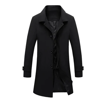 Мужская осенняя корейская версия красивого модного брендового пальто средней длины 2023, весенне-осенний тренч, мужское пальто Изображение 2