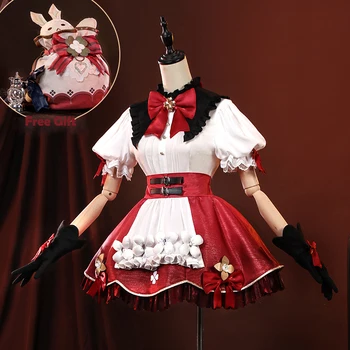 Luckyoubi Game Genshin Impact Klee, костюмы для Косплея, Женское платье для девочек, наряд для вечеринки в честь Хэллоуина Изображение 2