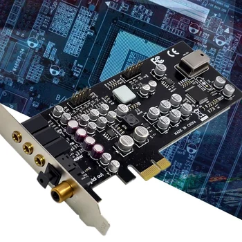 CM8828 PCI-E X1 7.1 CH Звуковая карта с температурным заполнением HD-аудиокарта профессионального класса (черная)