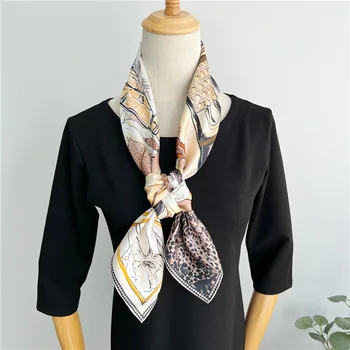 88 ×88 см 14 мм 100% Саржевый шарф из шелка тутового дерева для женщин, роскошный бренд, Квадратный размер, Дышащие шали с цифровым принтом на весну-осень Изображение 2