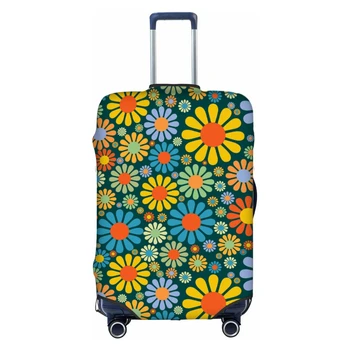 Чехлы для багажа с абстрактным цветочным Рисунком, Чехол для чемодана, Дорожный Аксессуар, Высокоэластичная ткань Защищает багаж от пыли и царапин