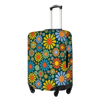 Чехлы для багажа с абстрактным цветочным Рисунком, Чехол для чемодана, Дорожный Аксессуар, Высокоэластичная ткань Защищает багаж от пыли и царапин Изображение 2