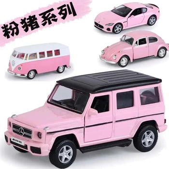 Автобус T1 1: 36, Легкосплавный автомобиль G63, игрушки для девочек, подарки для Подруги, Розовая серия, Литые под давлением Игрушечные транспортные средства, имитация изысканной модели декора Изображение 2
