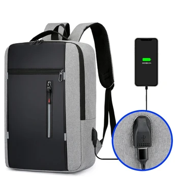 Мужской Стильный Рюкзак с USB-зарядкой, Школьный рюкзак, 15,6-дюймовый Рюкзак для ноутбука, Мужская сумка для книг, Рюкзаки, Водонепроницаемый Мужской рюкзак Изображение 2