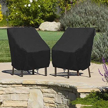 Чехлы для стульев для патио, 2 упаковки водонепроницаемых чехлов для мебели с глубоким сиденьем для гостиной на открытом воздухе, Чехол для кресла для садового дивана 27x31x40 дюймов Изображение 2