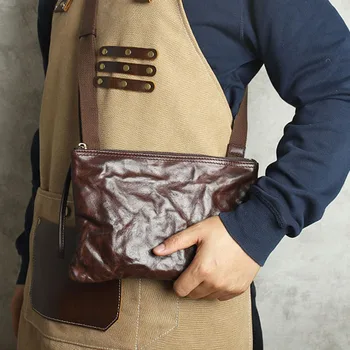 AETOO Оригинальная сумка ручной работы из ретро-кожи с оборками на одно плечо, сумка через плечо на молнии, головной слой из воловьей кожи, выполненный в старом рубиновом цвете, сундук