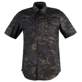 Тактическая футболка, Мужская боевая рубашка, Тренировочная Охотничья Камуфляжная футболка с коротким рукавом Для мужчин, костюм для Рыбалки, Муж