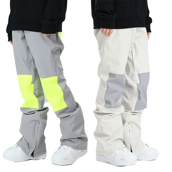 2022 Новые Лыжные брюки в тон Цвету, Зимние Мужские Женские Уличные Ветрозащитные Водонепроницаемые Теплые лыжные брюки, облегающие зимние брюки для пар