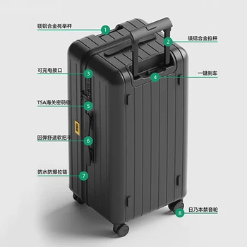 Многофункциональный чемодан из ПК брендовый дорожный чемодан пароль тележка коробка большой емкости тяговая коробка 28 