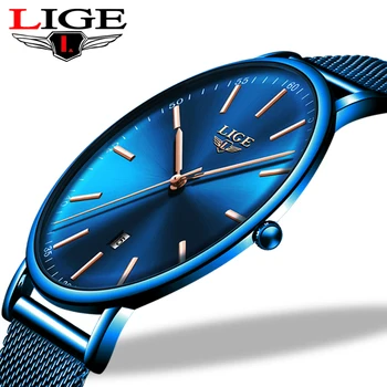 Женские часы LIGE, лучший бренд класса Люкс, водонепроницаемые часы, модные женские наручные часы из нержавеющей стали, повседневные кварцевые часы Reloj Mujer