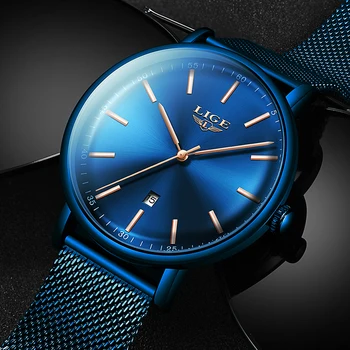 Женские часы LIGE, лучший бренд класса Люкс, водонепроницаемые часы, модные женские наручные часы из нержавеющей стали, повседневные кварцевые часы Reloj Mujer Изображение 2