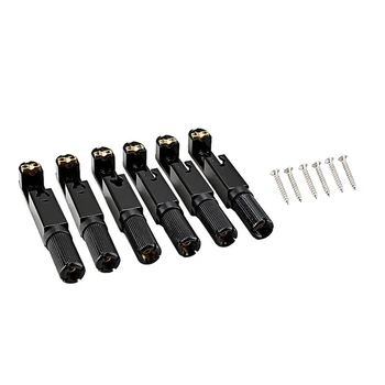 Черный Одноголовый Гитарный бридж Безголовый веерный лад -Одинарные фиксированные латунные веерные бриджи для 6-струнной электрогитары