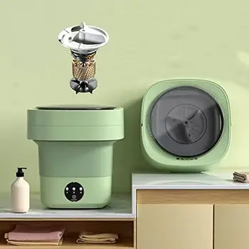 Портативная стиральная машина Сушильная стиральная машина Складная мини-стиральная машина 6,5 л Полуавтоматическая стиральная машина для детской одежды нижнего белья Изображение 2