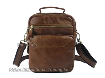 Модная многофункциональная кожаная сумка-мессенджер из натуральной кожи, мужская маленькая сумка через плечо, повседневная мужская сумка коричневого цвета Изображение 2