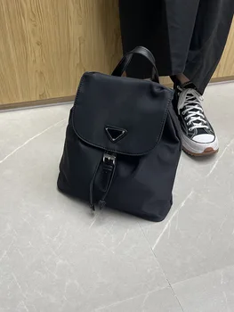 Модный рюкзак для женщин, повседневный, сумка из ткани Оксфорд большой емкости, простая цепочка, студенческий рюкзак, большая сумка, модный Изображение 2