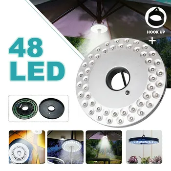 48 Светодиодный фонарь для кемпинга на открытом воздухе, подвесной ночник, зонт, палатка, лампа для пеших прогулок, рыбалки, скалолазания, подвесной светильник с подсветкой Изображение 2