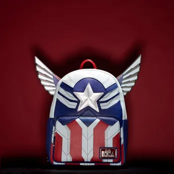Disney Loungefly Marvel, окружающий Сокол Капитан Америка, Рюкзак для мальчиков и девочек, школьная сумка Изображение 2