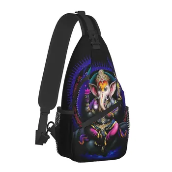Религии Лорда Ганеши, сумки-слинги для велоспорта, кемпинга, индуистского бога, Мандалы, слона, рюкзак через плечо, рюкзак на плечо Изображение 2