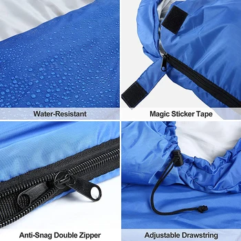 VILEAD Весенне-летний спальный мешок, костюм для кемпинга при температуре 5-15 ℃, спальный коврик для активного отдыха, легкая палатка для пеших прогулок, туристический Изображение 2