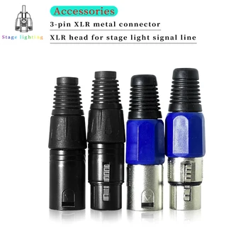 5 Комплектов 3-контактных XLR Металлических разъемов для кабеля DMX, микрофонного кабеля, Синего аудиокабеля, Разъема для освещения сцены, Аксессуаров