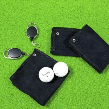 Аксессуары для гольфа из микрофибры, аксессуары для спорта на открытом воздухе, глубокое средство для чистки мячей для гольфа, полотенца для чистки с отверстием для шнурка
