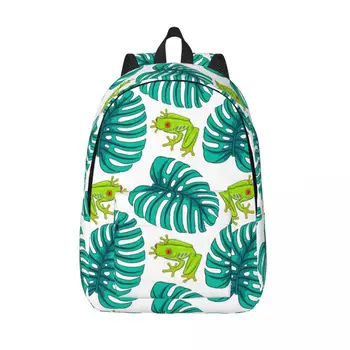 Студенческая сумка, рюкзак с древесными лягушками и тропическими листьями, легкий рюкзак для родителей и детей, сумка для ноутбука