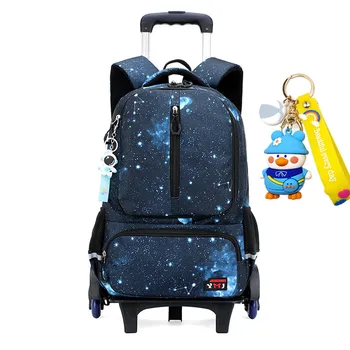 школьные сумки на колесах для Путешествий, Сумки для багажа на Тележке, Детские школьные сумки для девочек и мальчиков, детские рюкзаки Mochila Infantil 2023 Изображение 2