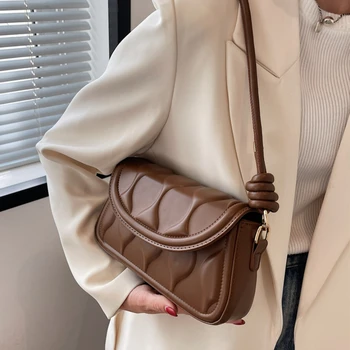 Модные Маленькие сумки через плечо из искусственной кожи для женщин, роскошные брендовые сумки, Модные женские кошельки для покупок 2023 года в тренде Изображение 2