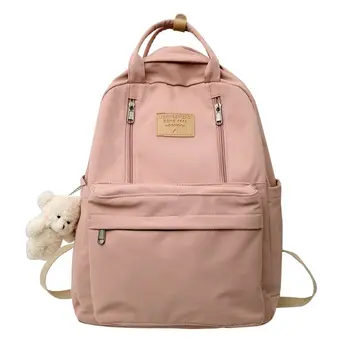 Милый школьный рюкзак, эстетичный рюкзак, Сумочка для женщин, Розовая сумка для книг для девочек, сумка для книг в корейском стиле