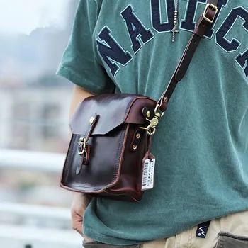 Высококачественная роскошная мужская маленькая сумка для телефона из натуральной кожи, дизайнерский органайзер, сумка для вечеринки из натуральной воловьей кожи