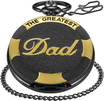 SwitchMe To My Greatest Dad Кварцевые Карманные часы для папы, Часы с гравировкой, Брелок-Цепочка, Часы для папы, Подарки на День Рождения